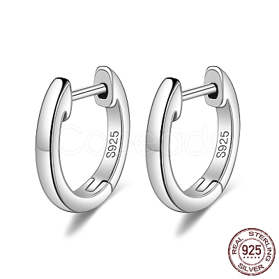 Anti-Tarnish Rhodium Plated 925 Sterling Silver Huggie Hoop Earrings EJEW-BB50163-P-1