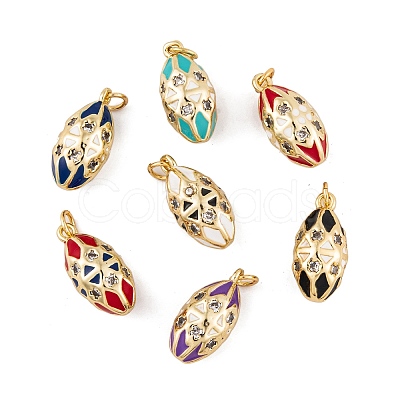 Brass Micro Pave Cubic Zirconia Pendants KK-E112-09G-1