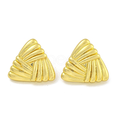 Rack Plating Triangle Brass Stud Earrings EJEW-I313-01G-1