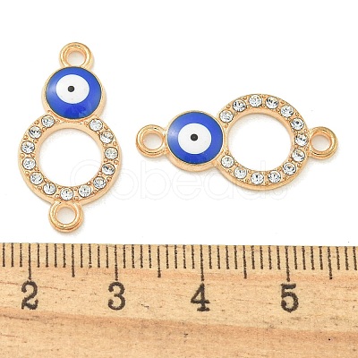 Alloy Blue Enamel Evil Eye Connector Charms ENAM-S003-03D-1