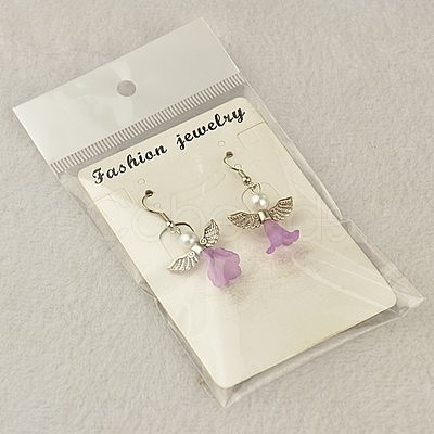 Lovely Wedding Dress Angel Dangle Earrings EJEW-JE00521-1