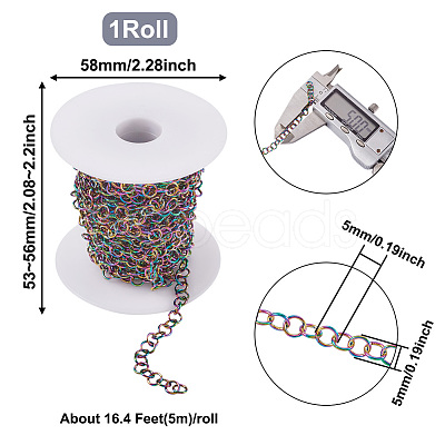 PVD Vacuum Plating 304 Stainless Steel Rolo Chains CHS-TA0001-13-1