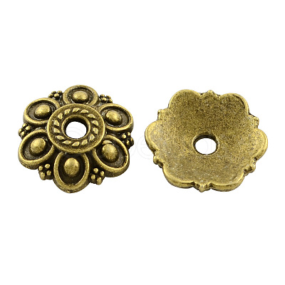 Tibetan Style Alloy Flower Bead Caps TIBE-5215-AB-FF-1