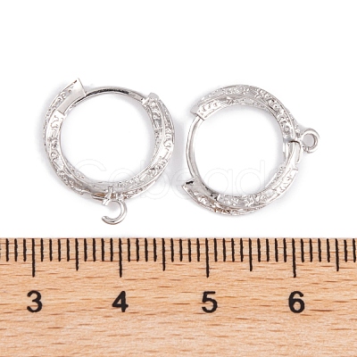 Rack Plating Brass Hoop Earring Findings KK-S374-03P-1