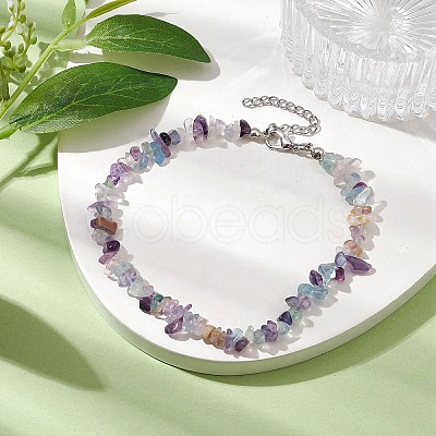 Natural Gemstone Beads Anklets AJEW-AN00583-02-1