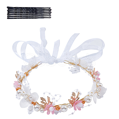 Wedding Party Beach Bridal Decorative Hair Accessories OHAR-WH0021-03B-1