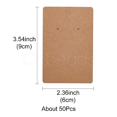 Rectangle Kraft Paper One Pair Earring Display Cards with Hanging Hole CDIS-YW0001-05-1