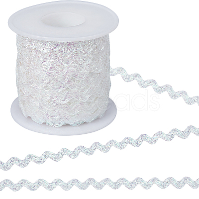 Gorgecraft 2 Rolls Polyester Glitter Wavy Fringe Trim Ribbon OCOR-GF0003-50C-1