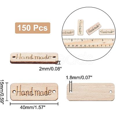 HOBBIESAY 150Pcs Unfinished Wood Connector Charms FIND-HY0001-19-1