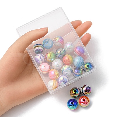 22Pcs 11 Colors Stripe Resin Beads RESI-YW0001-32-1