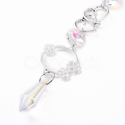 AB Color Plated Crystal Bullet Big Pendant Decorations HJEW-G019-03F-1