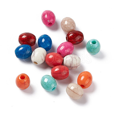 Crackle Opaque Acrylic Beads OACR-C006-40-1