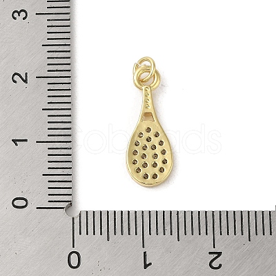 Rack Plating Brass Micro Pave Cubic Zirconia Pendants KK-C052-33B-G-1