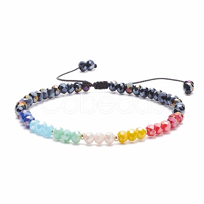 Bling Glass Braided Bead Bracelet for Women BJEW-TA00101-1