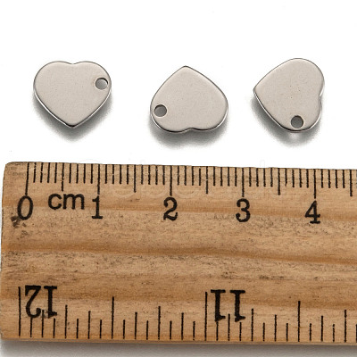 Tarnish Resistant 304 Stainless Steel Stamping Blank Tag Flat Heart Charms Pendants STAS-Q171-01-1