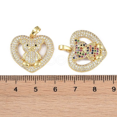 Brass Micro Pave Cubic Zirconia Pendants KK-P266-14G-1