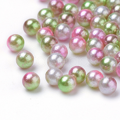 Rainbow Acrylic Imitation Pearl Beads OACR-R065-6mm-08-1