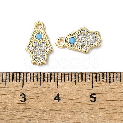 Brass Micro Pave Cubic Zirconia Charms KK-F872-09G-1