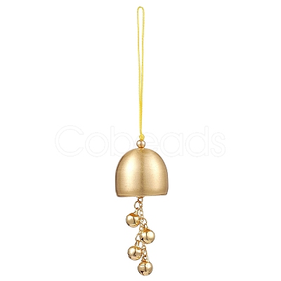 Christmas Bell Brass Pendant Decorations HJEW-TA00316-1