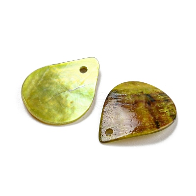 Spray Painted Natural Akoya Shell Pendants BSHE-G034-12G-1