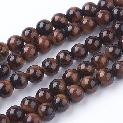 Natural Red Tiger Eye Beads Strands G-C076-6mm-1D-1