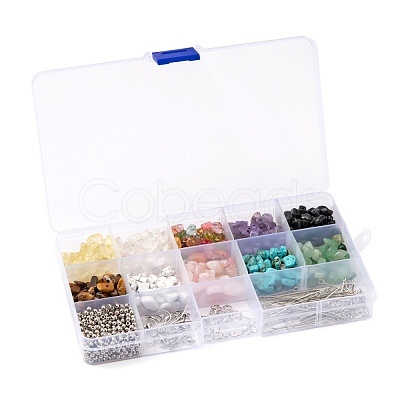 Mixed Stone Chip Beads Kit for DIY Jewelry Set Making DIY-FS0002-23-1