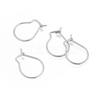 Tarnish Resistant 304 Stainless Steel Hoop Earrings Findings X-STAS-H436-02P-1