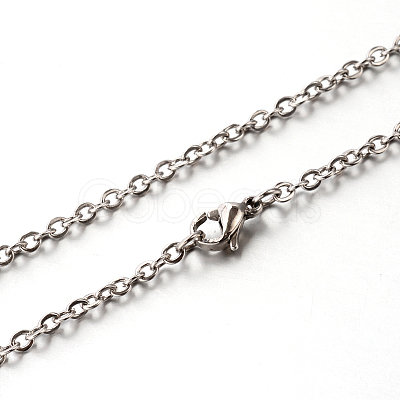 Tarnish Resistant 304 Stainless Steel Cable Chain Necklaces STAS-M174-027P-1