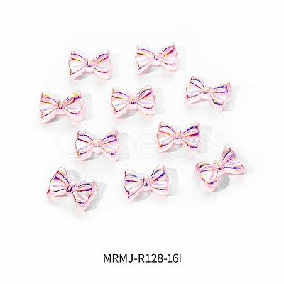 Electroplated Bowknot Resin Cabochons MRMJ-R128-16I-1