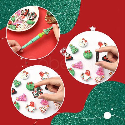 16Pcs 8 Style Christmas Silicone Beads SIL-SZ0001-08-1