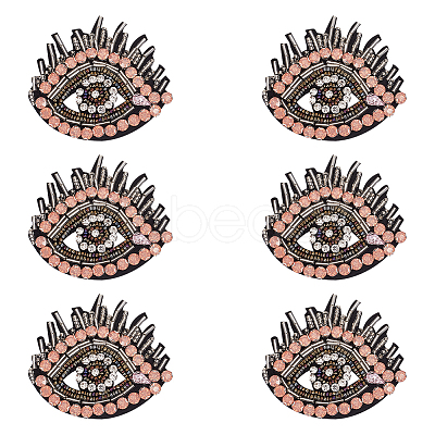 Evil Eye Glass Rhinestone Beading Ornament Accessories DIY-WH0401-30-1