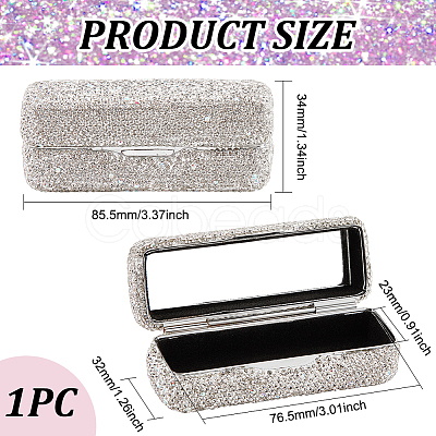 Bling Rhinestone Lipstick Case Holder CON-WH0089-49-1