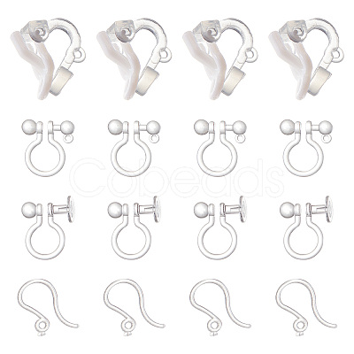 SUNNYCLUE 150Pcs 3 Style Plastic Clip-on Earring Findings KY-SC0001-72-1