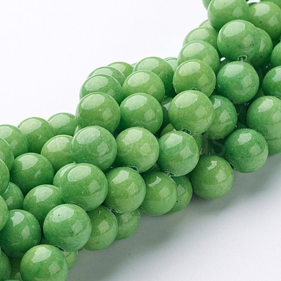 Natural Mashan Jade Round Beads Strands X-G-D263-10mm-XS17-1