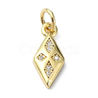 Brass Micro Pave Cubic Zirconia Pendants KK-H475-23G-01-1