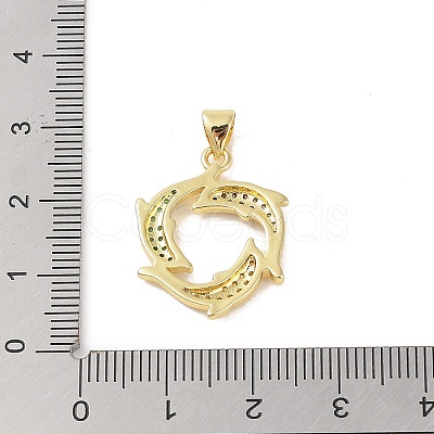 Brass Micro Pave Cubic Zirconia Pendants KK-E111-41G-01-1