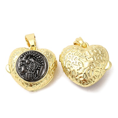 Brass Locket Pendants KK-M252-08GB-1