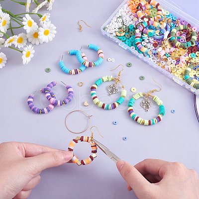 DIY Heishi Beaded Earring Making Kit DIY-SZ0009-48-1