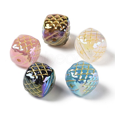 Metal Enlaced Acrylic Beads OACR-G035-11-1