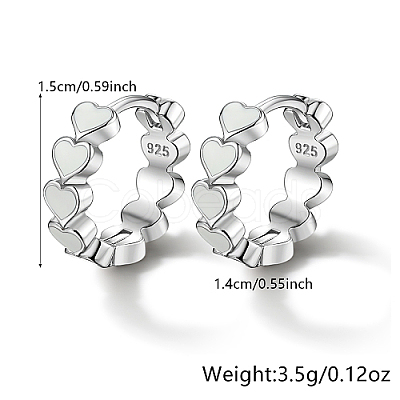 Anti-Tarnish Rhodium Plated 925 Sterling Silver Huggie Hoop Earrings for Women DS9629-1-1