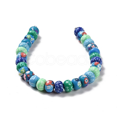 Handmade Polymer Clay Beads Strands X-CLAY-G110-01-1