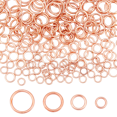 PandaHall Elite 200Pcs 4 Styles Brass Jump Rings KK-PH0009-06-1