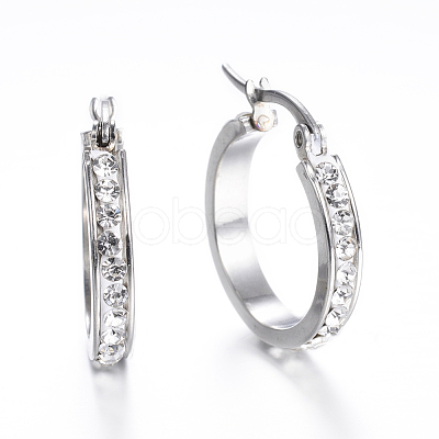 304 Stainless Steel Hoop Earrings EJEW-N0031-11P-1