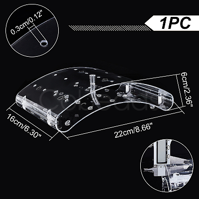 20-Hole Arc-Shaped Transparent Acrylic Lollipop Display Holder ODIS-WH0043-03B-1