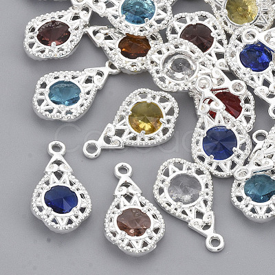 Faceted Glass Pendants GLAA-R205-A-01S-NF-1