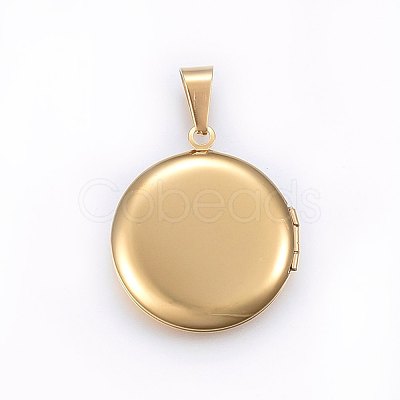 Ion Plating(IP) 316 Stainless Steel Locket Pendants STAS-O103-30G-1