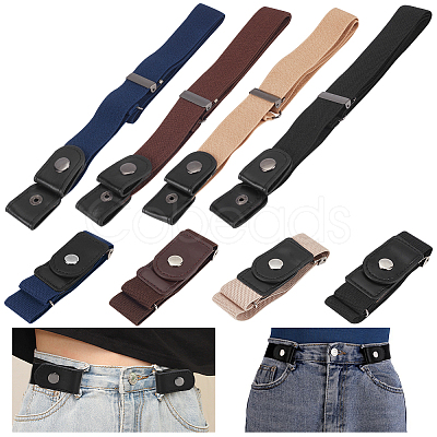 WADORN 12Pcs PU Leather Elastic Invisible Belt FIND-WR0010-33-1