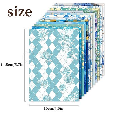 12 Sheets Blue Theme Scrapbook Paper Pad Sets PW-WGDC27B-01-1