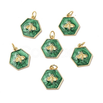 Rack Plating Brass Enamel Pendants X-KK-H431-10G-1