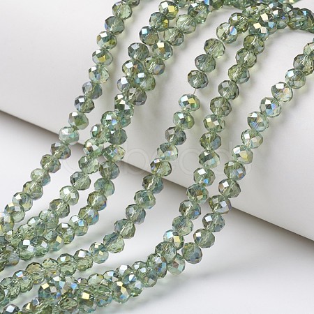 Electroplate Transparent Glass Beads Strands X-EGLA-A034-T6mm-S11-1